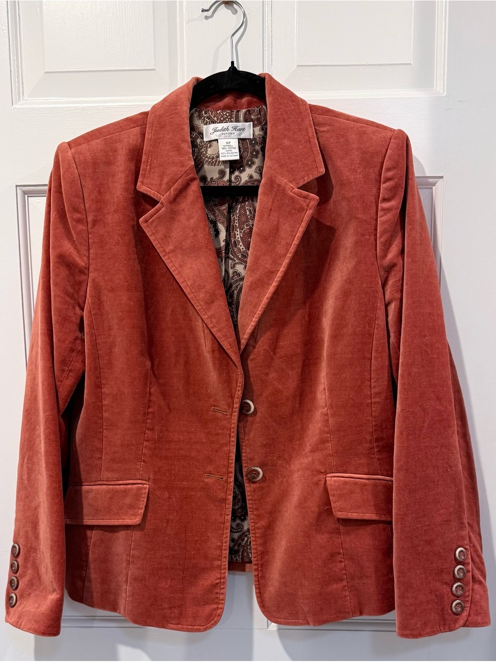 Judith Hart Petites Women's Warm Orange Blazer Size 16P - Picture 5 of 7